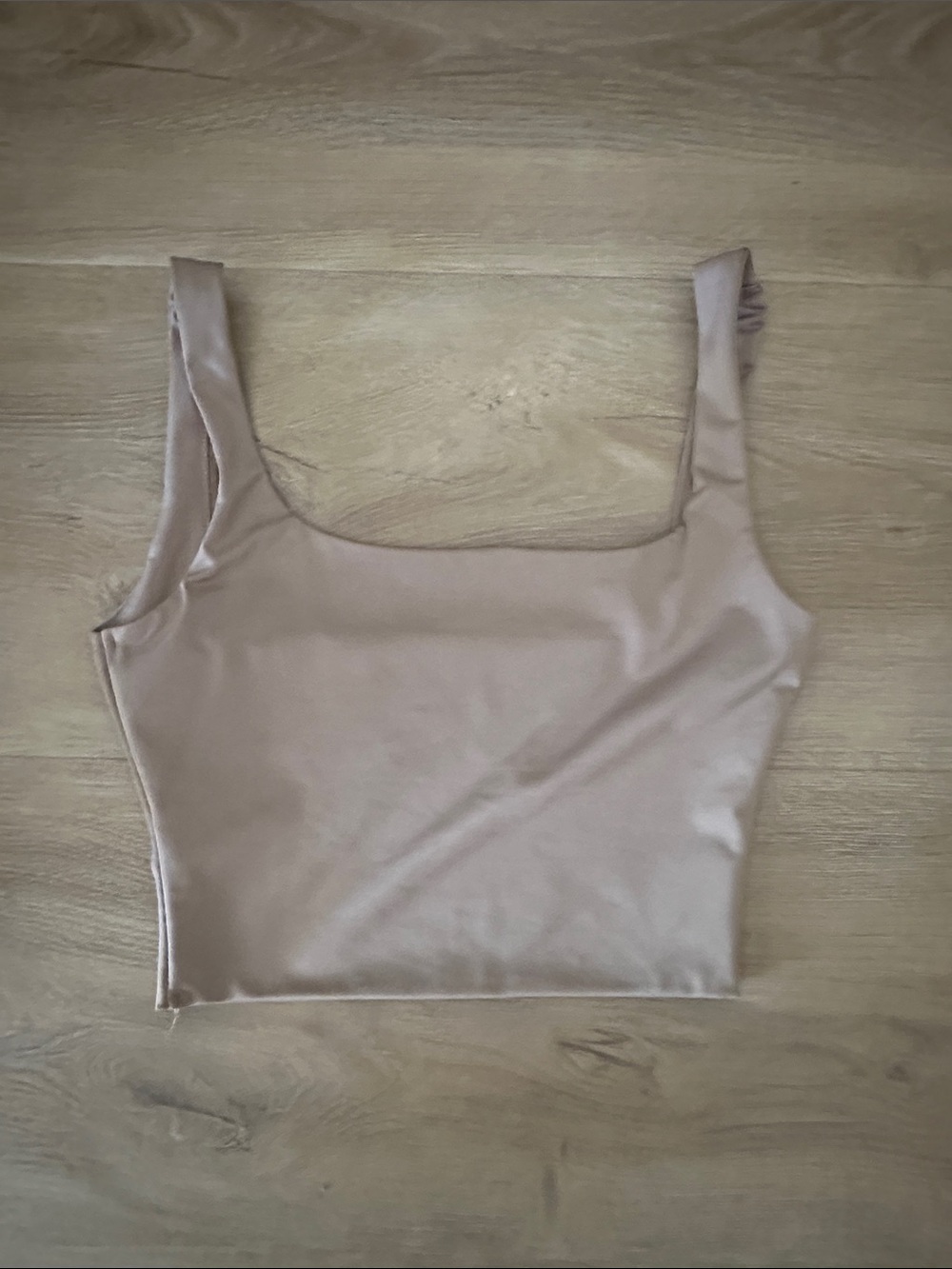 Classic Scoop Neck Crop Tank Top - Nude